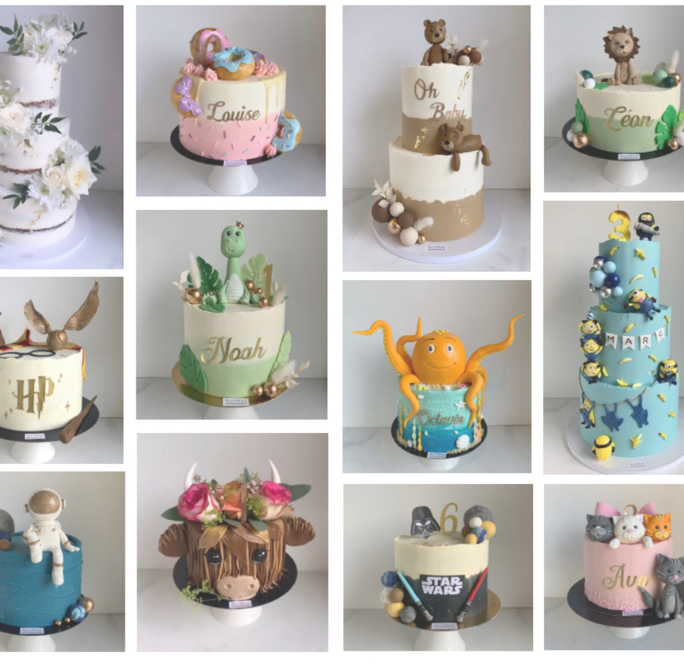 Un cake design (environ 7 à 9€/part)